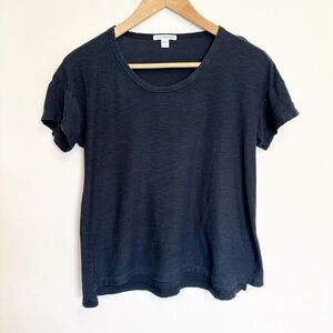 Standard James Perse Cotton Modal Brushed Sheer Black Tee Shirt size 0 (XS)